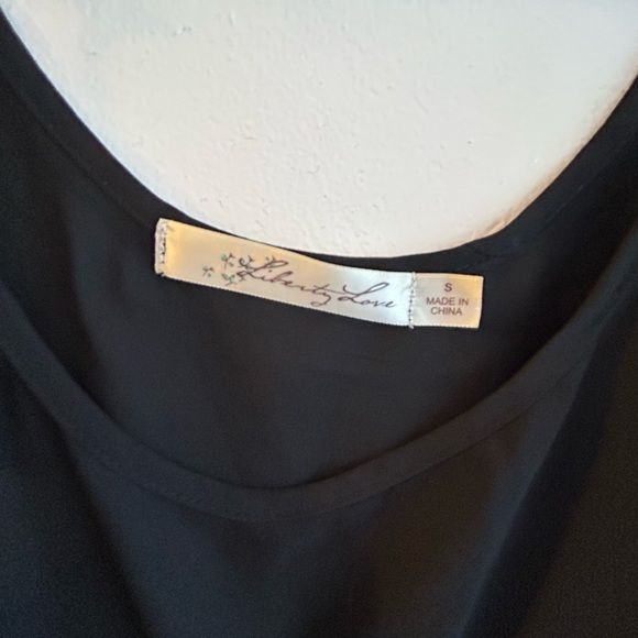 Liberty Love- Black tank top with cream embroidery - Picture 2 of 2